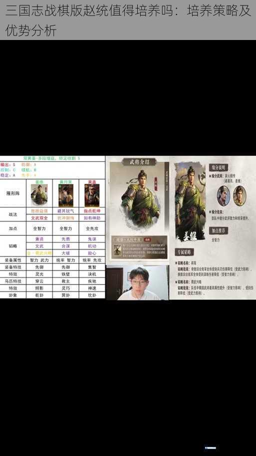 三国志战棋版赵统值得培养吗:培养策略及优势分析