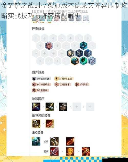 金铲铲之战时空裂痕版本德莱文阵容压制攻略实战技巧与阵容搭配解析