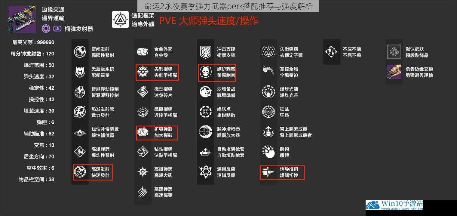 命运2永夜赛季强力武器perk搭配推荐与强度解析