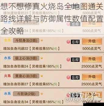想不想修真火烧岛全地图通关路线详解与防御属性数值配置全攻略