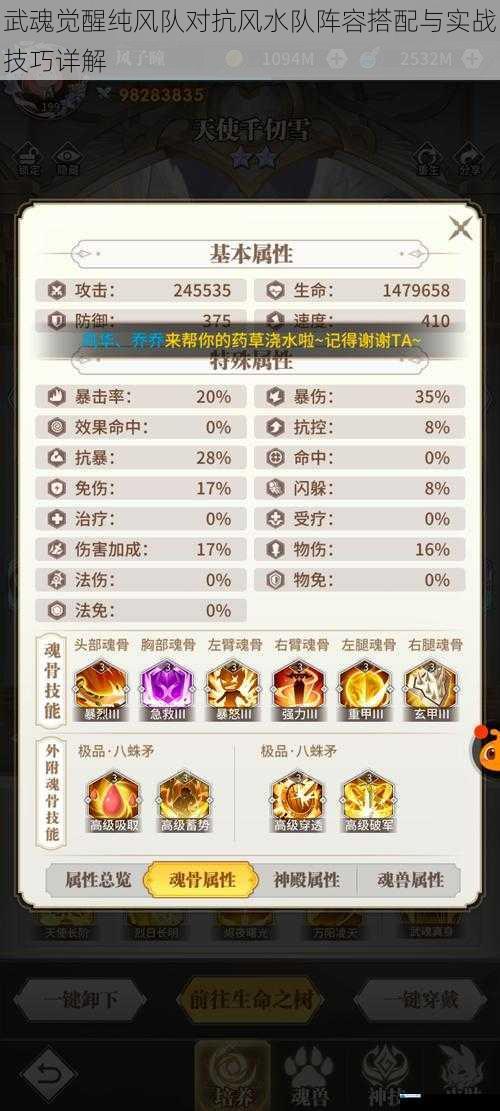 武魂觉醒纯风队对抗风水队阵容搭配与实战技巧详解