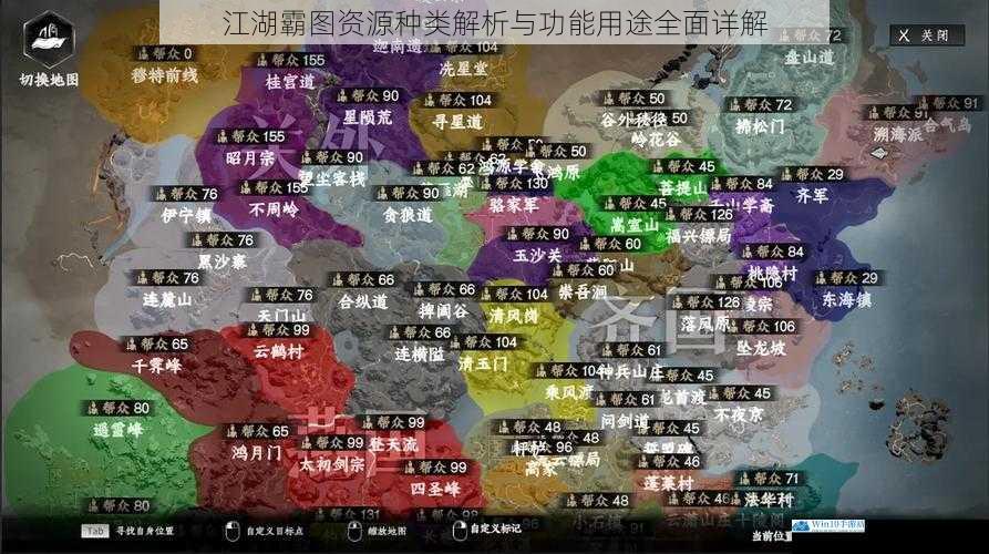 江湖霸图资源种类解析与功能用途全面详解