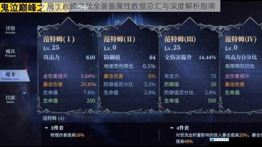 鬼泣巅峰之战全装备属性数据总汇与深度解析指南