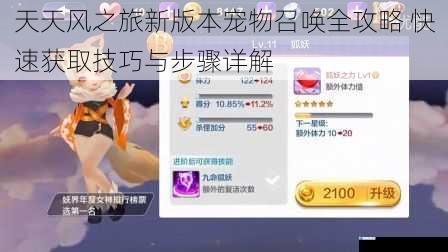 天天风之旅新版本宠物召唤全攻略 快速获取技巧与步骤详解
