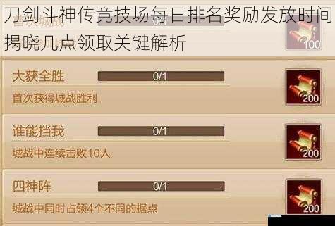 刀剑斗神传竞技场每日排名奖励发放时间揭晓几点领取关键解析