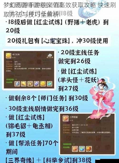 梦幻西游手游侠义值高效获取攻略 快速刷取方法与技巧全解析