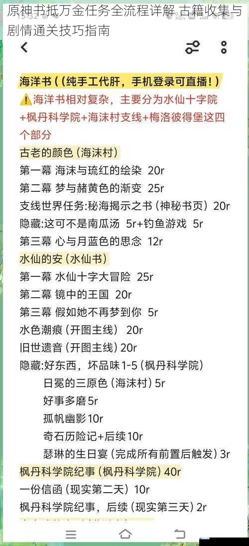 原神书抵万金任务全流程详解 古籍收集与剧情通关技巧指南