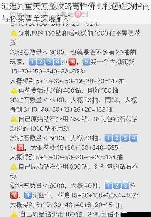 逍遥九重天氪金攻略高性价比礼包选购指南与必买清单深度解析