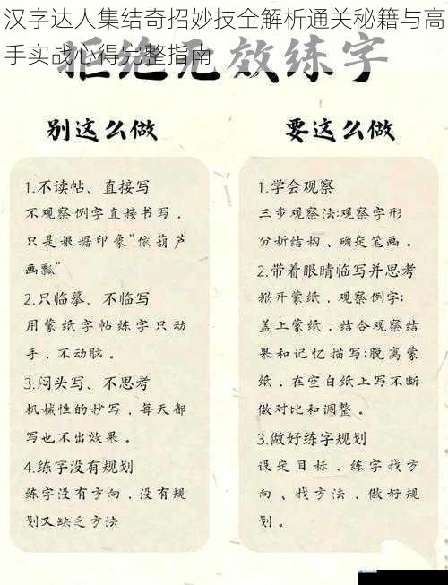 汉字达人集结奇招妙技全解析通关秘籍与高手实战心得完整指南
