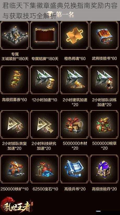 君临天下集徽章盛典兑换指南奖励内容与获取技巧全解析