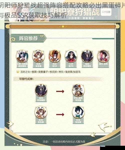 阴阳师狩猎战超强阵容搭配攻略必出黑蛋碎片与极品SSR获取技巧解析