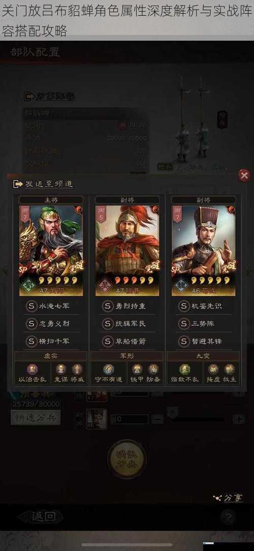关门放吕布貂蝉角色属性深度解析与实战阵容搭配攻略