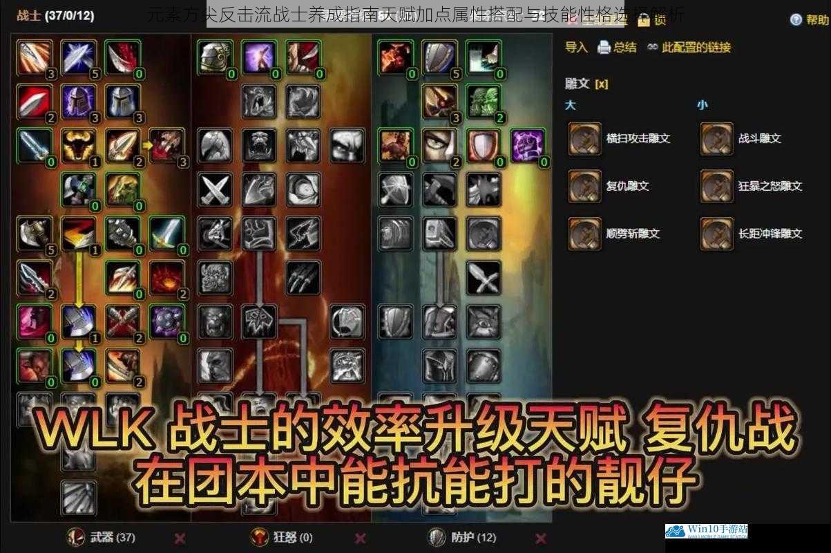 元素方尖反击流战士养成指南天赋加点属性搭配与技能性格选择解析