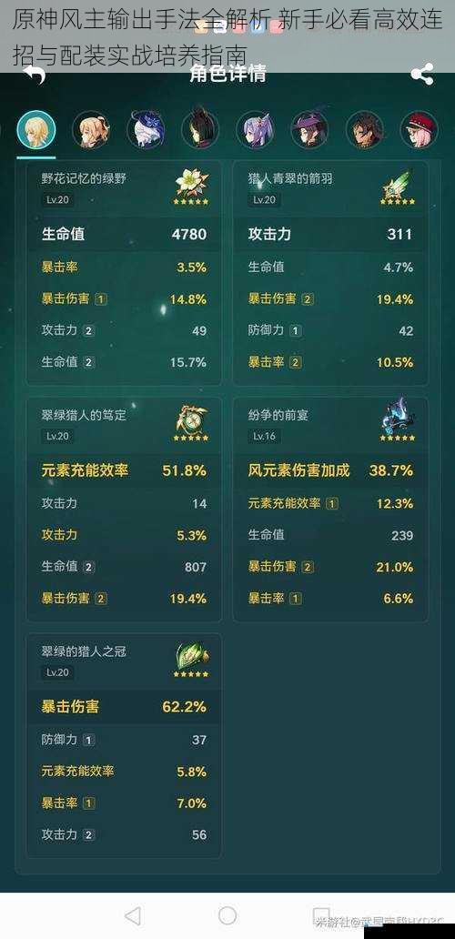 原神风主输出手法全解析 新手必看高效连招与配装实战培养指南