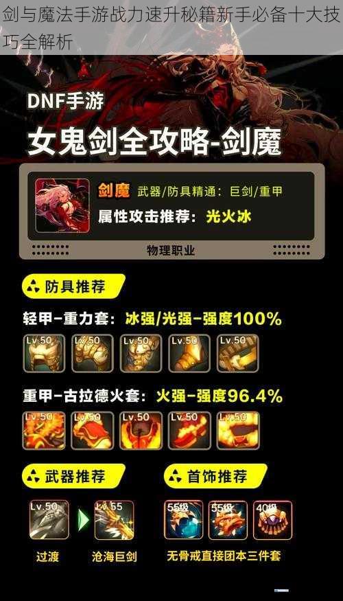 剑与魔法手游战力速升秘籍新手必备十大技巧全解析