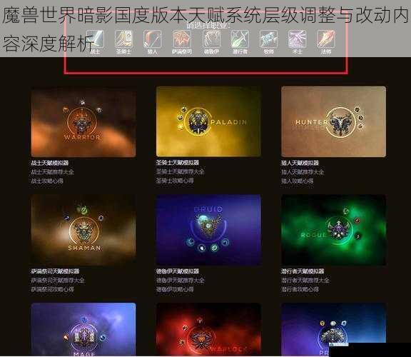 魔兽世界暗影国度版本天赋系统层级调整与改动内容深度解析