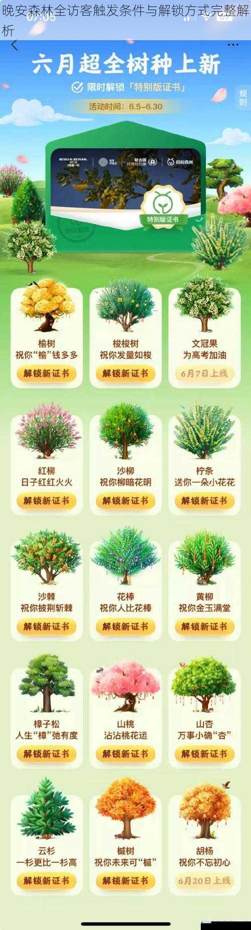 晚安森林全访客触发条件与解锁方式完整解析
