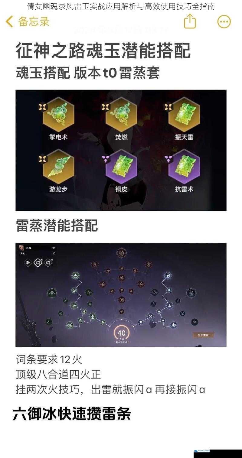 倩女幽魂录风雷玉实战应用解析与高效使用技巧全指南