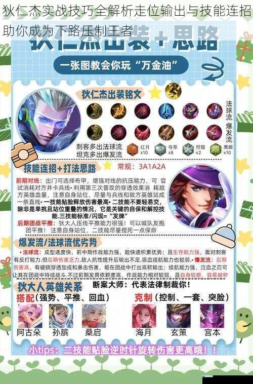 狄仁杰实战技巧全解析走位输出与技能连招助你成为下路压制王者