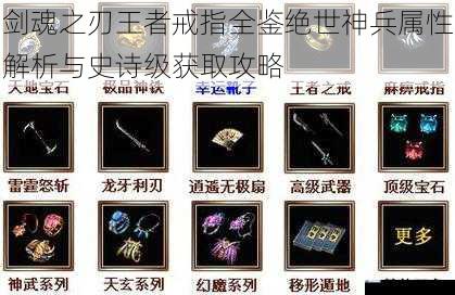 剑魂之刃王者戒指全鉴绝世神兵属性解析与史诗级获取攻略