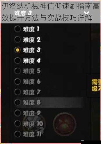 伊洛纳机械神信仰速刷指南高效提升方法与实战技巧详解