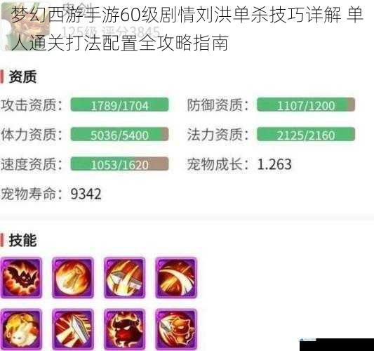 梦幻西游手游60级剧情刘洪单杀技巧详解 单人通关打法配置全攻略指南