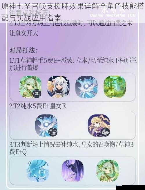 原神七圣召唤支援牌效果详解全角色技能搭配与实战应用指南