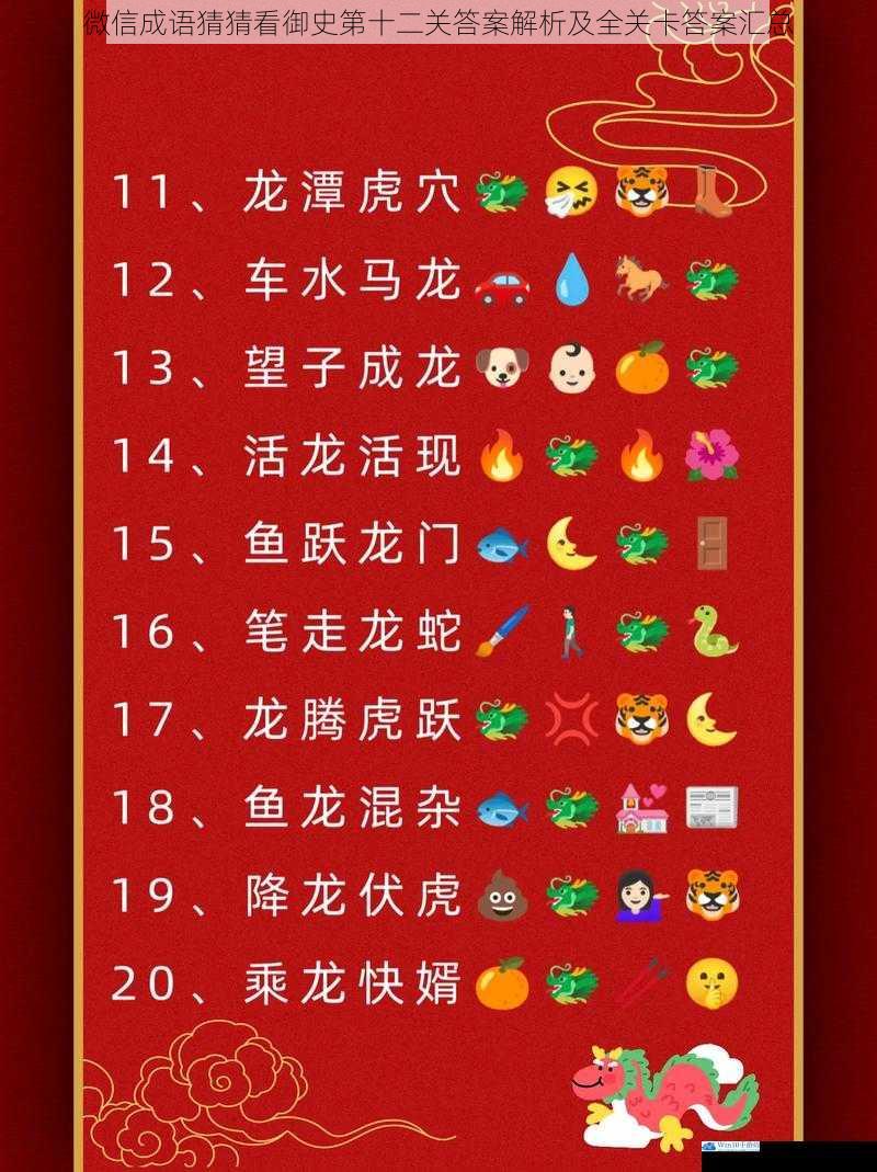 微信成语猜猜看御史第十二关答案解析及全关卡答案汇总