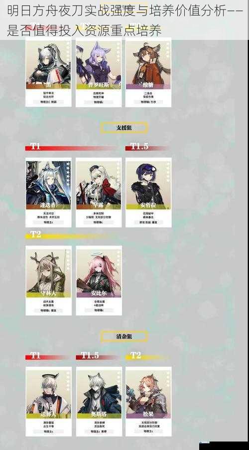 明日方舟夜刀实战强度与培养价值分析——是否值得投入资源重点培养