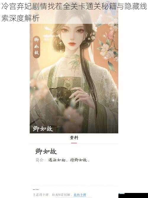 冷宫弃妃剧情找茬全关卡通关秘籍与隐藏线索深度解析