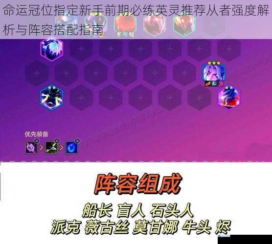 命运冠位指定新手前期必练英灵推荐从者强度解析与阵容搭配指南