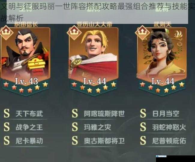 文明与征服玛丽一世阵容搭配攻略最强组合推荐与技能实战解析