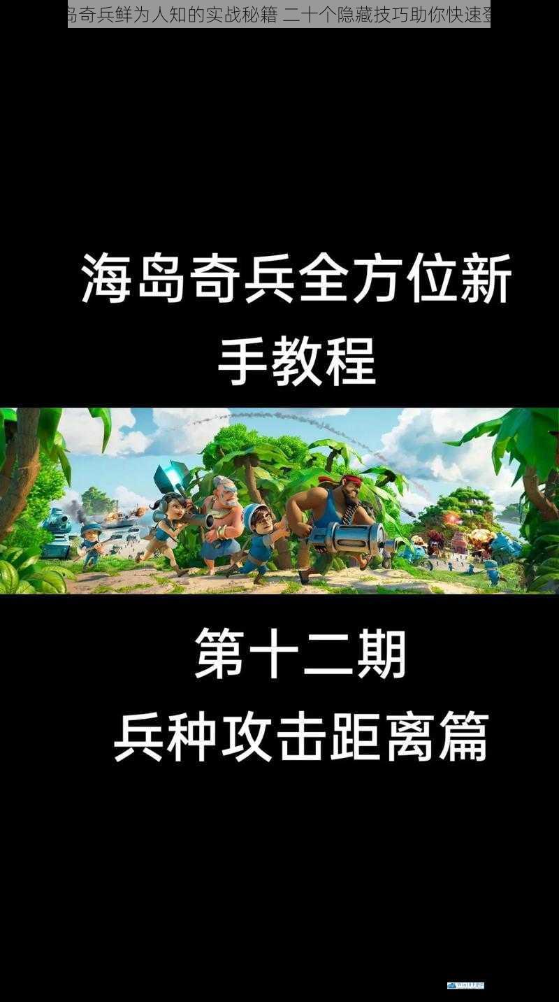 海岛奇兵鲜为人知的实战秘籍 二十个隐藏技巧助你快速登顶