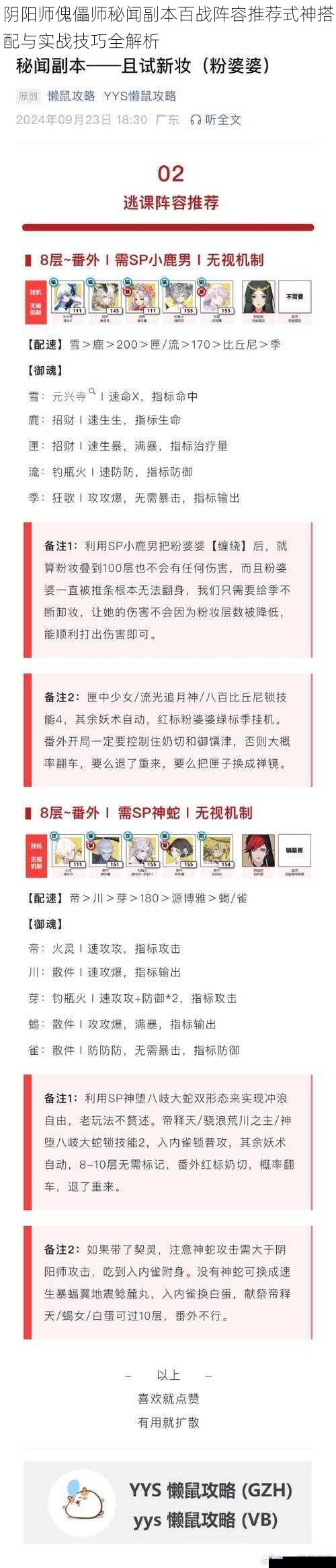 阴阳师傀儡师秘闻副本百战阵容推荐式神搭配与实战技巧全解析