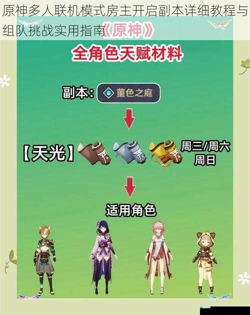 原神多人联机模式房主开启副本详细教程与组队挑战实用指南