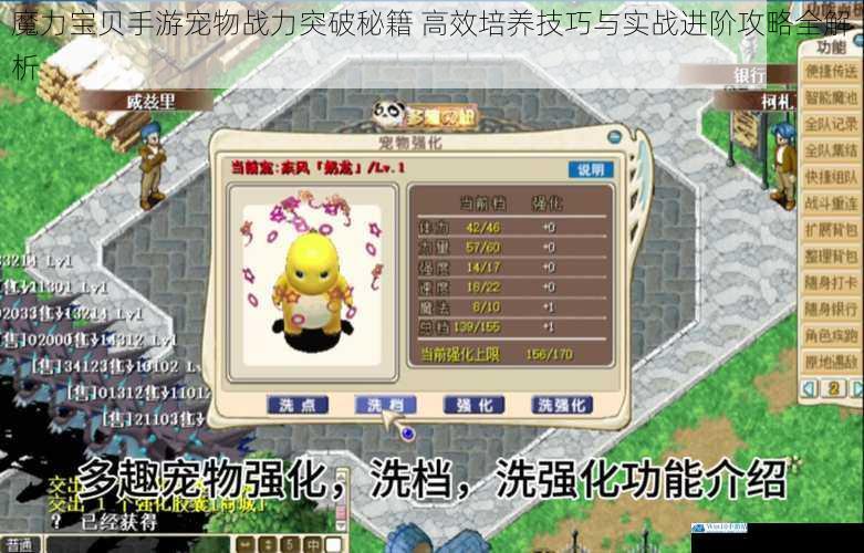 魔力宝贝手游宠物战力突破秘籍 高效培养技巧与实战进阶攻略全解析