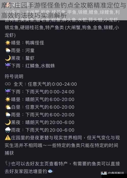 摩尔庄园手游怪怪鱼钓点全攻略精准定位与高效钓法技巧实测解析